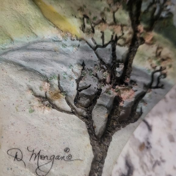 D Morgan signed and painted, textured slate art plaque - Picture 2 of 3
